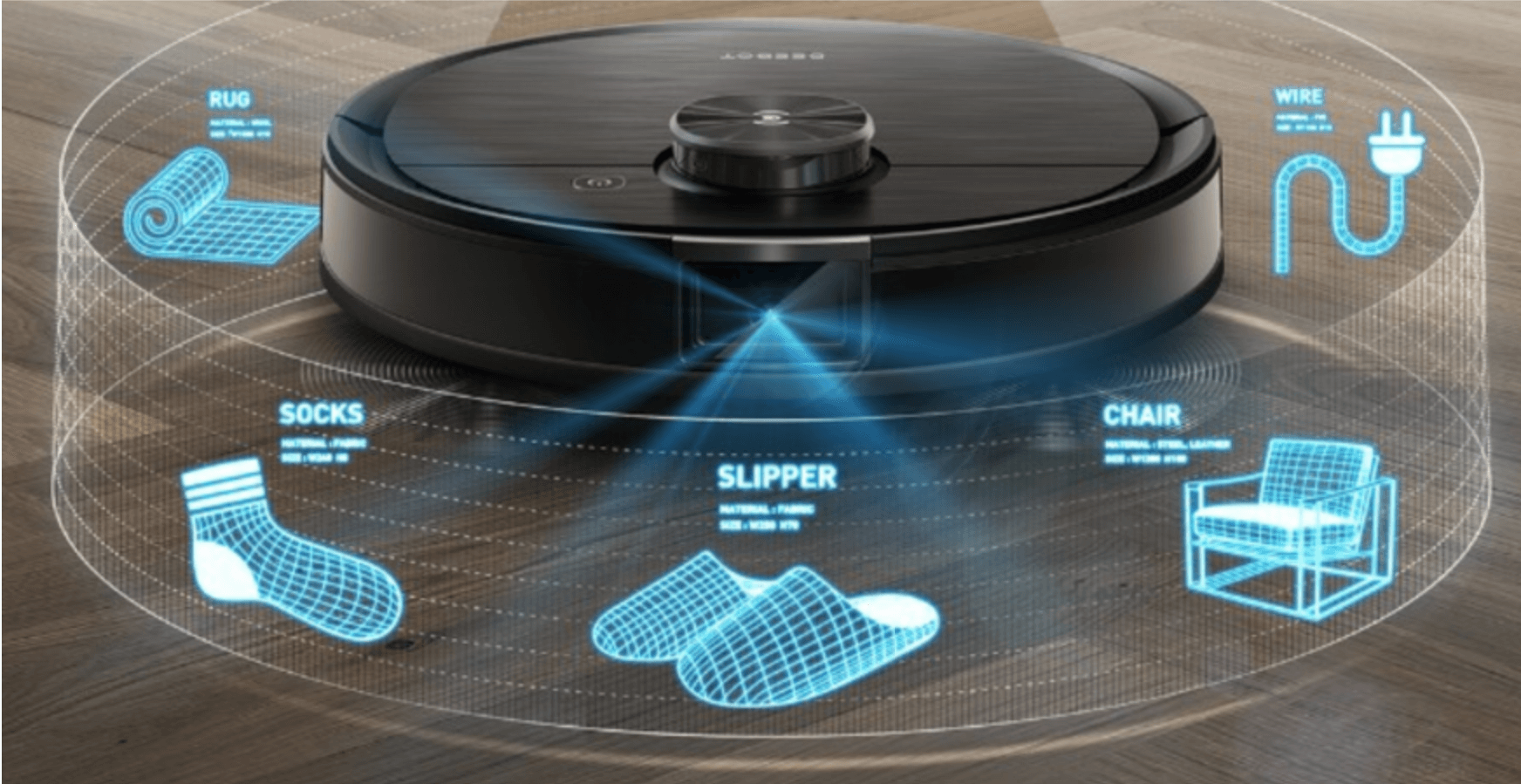 AI technology in robot vacuum cleaners for obstacle detection.